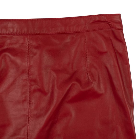 UNRAVEL PROJECT Red Leather Triple Zip Mini Skirt Size 4/40 $1680 - Picture 5 of 6